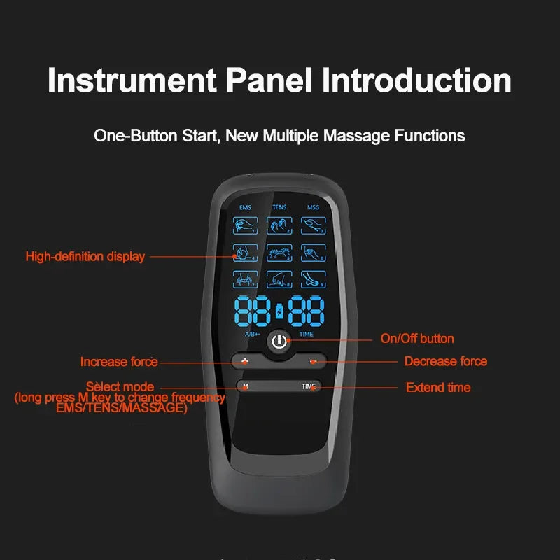 panel and buttons of Tens Muscle Stimulator Electric EMS Acupuncture Body Massage Digital Therapy