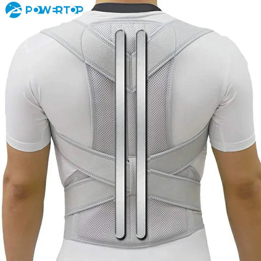 An adjustable alloy bar posture corrector designed for both men and women, featuring a breathable and lightweight material.